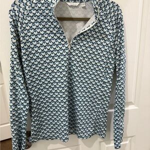 Lady Hagen Blue and White Patterned Sweatshirt